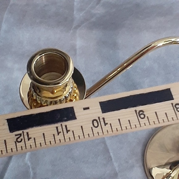 Partylite 3 Piece Brass 3 Arm Candlestick‎ Holder with Box Screw Connections - Picture 7 of 10